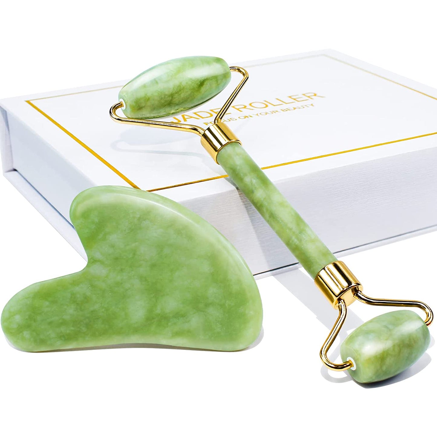 Coffret Soin Visage en Jade – Rouleau & Gua Sha